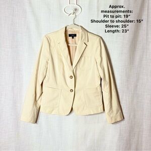 Talbots Ivory Cream Tailored Stretch Blazer Size 10